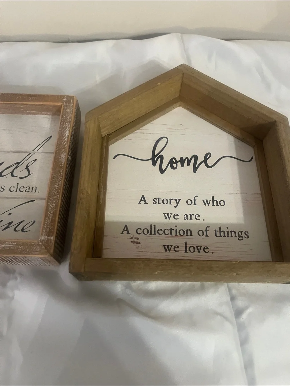 Kirklands White and Brown 'Home' and 'Friends' Wooden Frame Pair